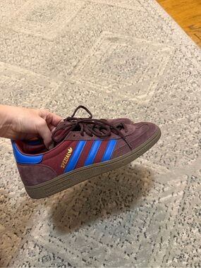 adidas Men’s Spezial Suede Sneaker - Burgundy with Blue Stripes